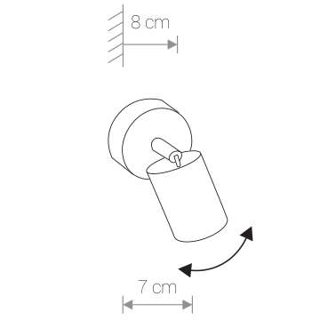 Industrialna LAMPA ścienna EYE SPOT 8816 Nowodvorski regulowana OPRAWA kinkiet metalowa tuba mosiężna czarna