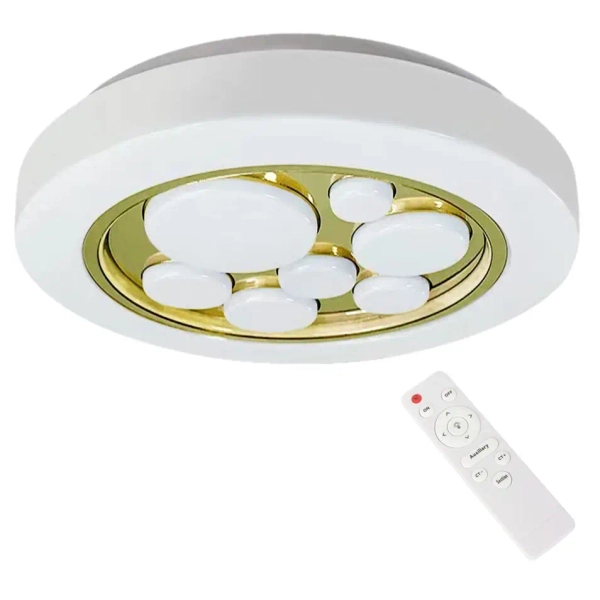 Ledowy plafon z pilotem BUBBLES ML8128 LED 30W 3000-6000K biały złoty