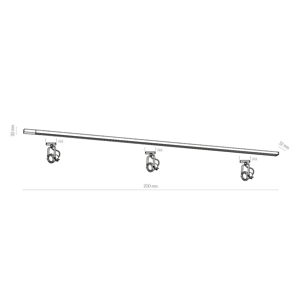 Trójobwodowa listwa Tracer 3603 TK Lighting szynoprzewodowa czarna