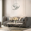 Wisząca lampa Avalon rings z kryształkami LED 75W 4000K aluminium