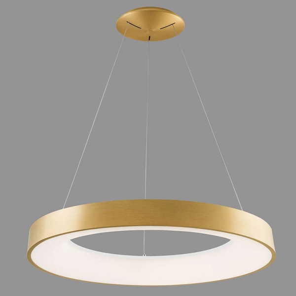 Wisząca LAMPA okrągła GIULIA 5304-880RP-GD-3 Italux metalowa OPRAWA pierścień LED 80W 3000K zwis ring złoty