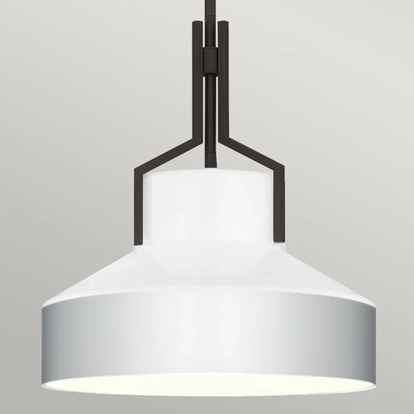 Lampa zwisająca nad wyspę Brecken QZ-BRECKEN-2P-AB-OPAL biała mosiądz