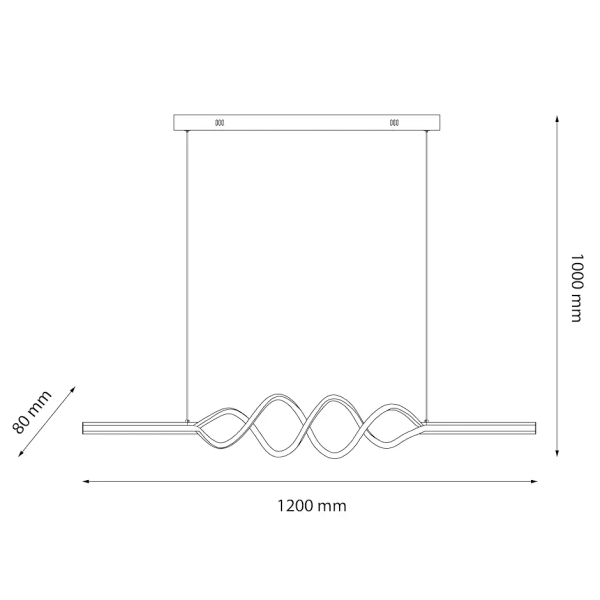 Lampa wisząca spirala ANCONA ML1575 LED 36W 4000K czarna