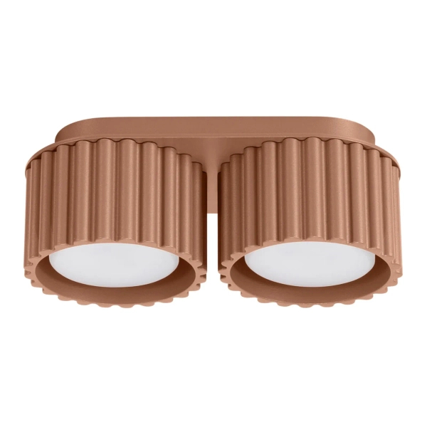 Podwójna oprawa sufitowa AURA mocca SL.1808 ryflowana 2xGx53