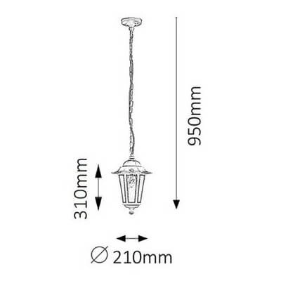 Wisząca lampa na taras VELENCE 8207 na łańcuchu metalowa IP43 biała