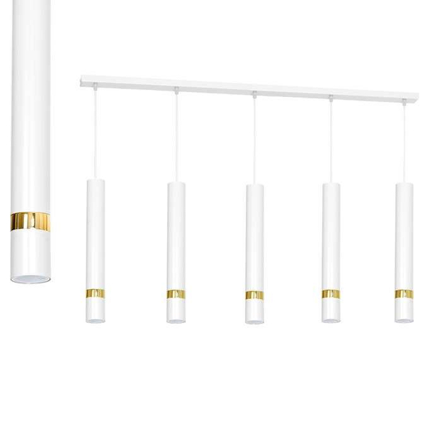 Lampa wisząca JOKER MLP6122 Milagro metalowa OPRAWA tuby ZWIS sople białe złote