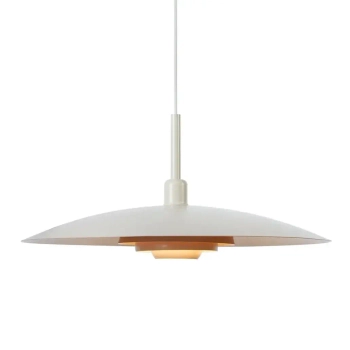 Zwisająca lampa dyski Piny 108877 do jadalni metalowy beżowy
