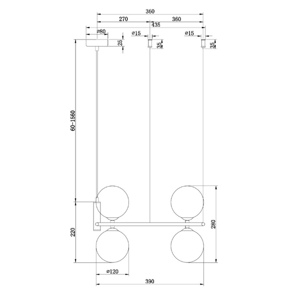 Wisząca LAMPA modernistyczna RING MOD013PL-04W Maytoni metalowa OPRAWA pierścień ZWIS kule balls białe