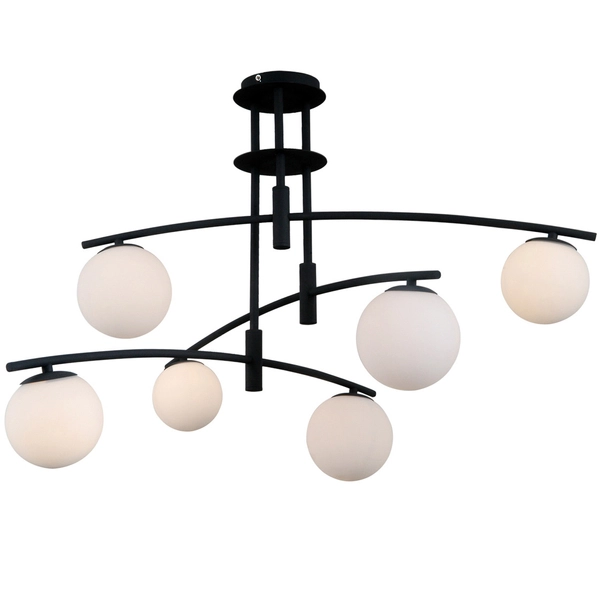 Modernistyczna LAMPA sufitowa SENAI PND-31322-6A-SB Italux loftowa OPRAWA metalowa czarna