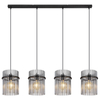 Wisząc lampa nad stół GORLEY 15698-4H szklana loft czarna przydymiona