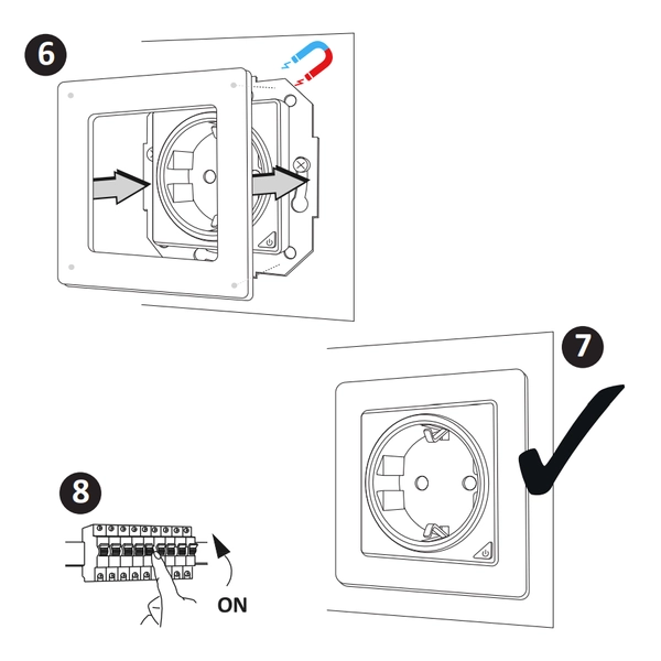 Podtynkowe gniazdko elektryczne Smart Wifi Tuya 315939 białe