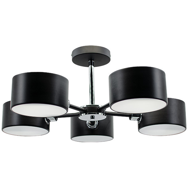 LAMPA sufitowa 3020/5 BL 8C Elem abażurowa OPRAWA metalowe czarne chrom