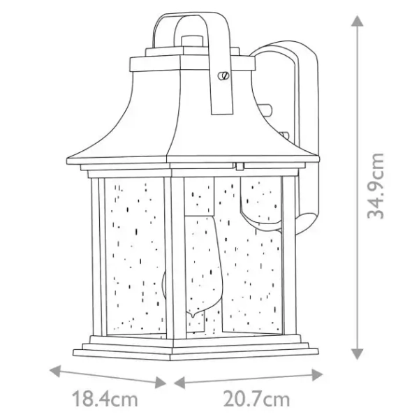 Zewnętrzny ścienny lampion Grant QN-GRANT-S-BU szklany IP44 brąz