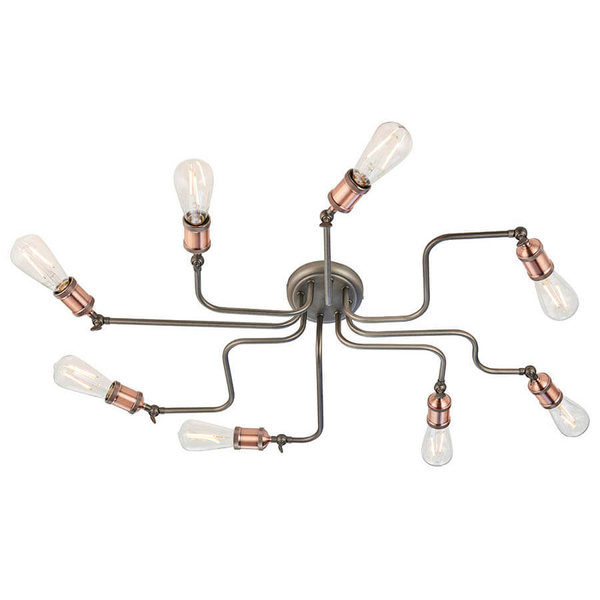 Wielopunktowa lampa sufitowa Hal 81610 retro miedziany cyna