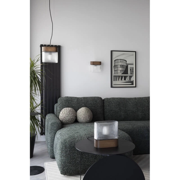 Lampa wisząca nad stół Flumina FLA122P0 drewniana brązowa