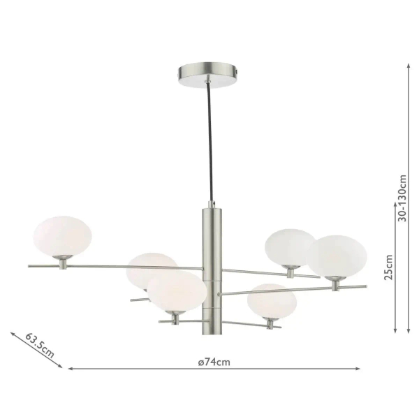 Wisząca lampa kulista Jasper JAS0646 kule do jadalni nikiel biała