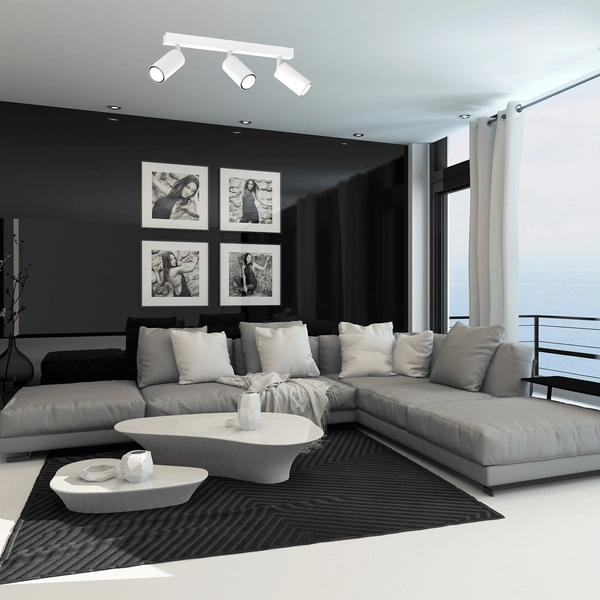 Sufitowa lampa Hudson MLP8803 metalowa do jadalni biała