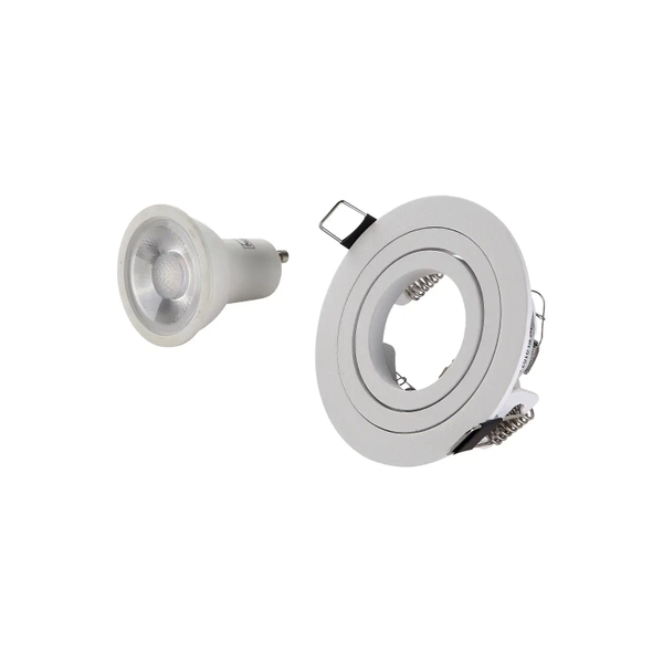 Aluminiowa lampa wpustowa Halo RL0103-WH Yaskr do jadalni biała