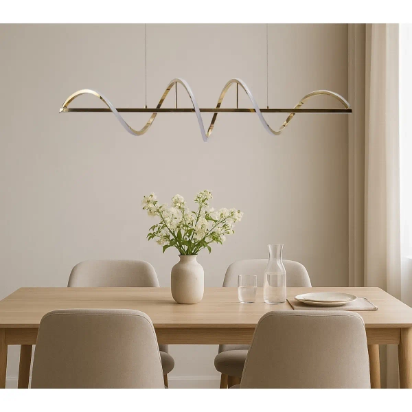 Lampa wisząca spirala MEMPHIS AZ6814 LED 55W 3000K ściemnialna złota