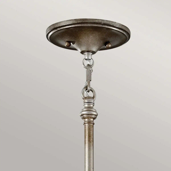 Wisząca LAMPA antyczna Lucia FE-LUCIA-P-E-2TR Elstead FEISS okrągła OPRAWA glamour ZWIS okrągły srebrny