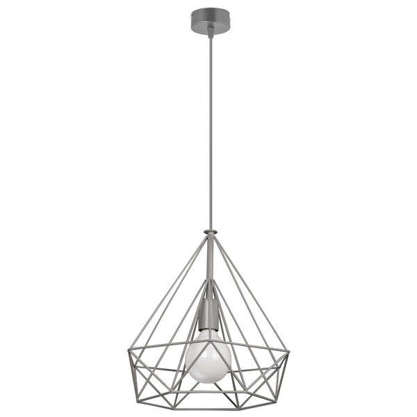 Druciana lampa wisząca VEN W-CORF/D GR klatka loft szara