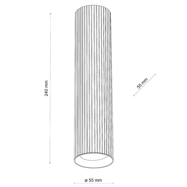 Podłużna lampa sufitowa Tune 10027 tubka do przedpokoju biała