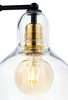 Skandynawska LAMPA ścienna LONGIS 20879105 Kaspa loftowa OPRAWA szklana kinkiet łezka kropla złota przezroczysta czarna