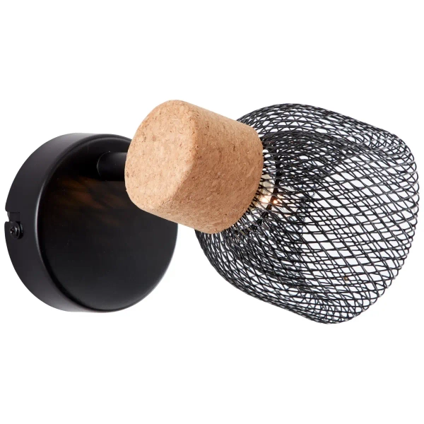 Ścienny kinkiet loftowy Flaka 82610/06 drewniana czarna