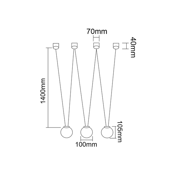 LAMPA wisząca Movo III Orlicki Design loftowa OPRAWA szklany ZWIS kule balls czarne białe