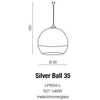 Szklana lampa wisząca Silver Ball kula nad łóżko chrom