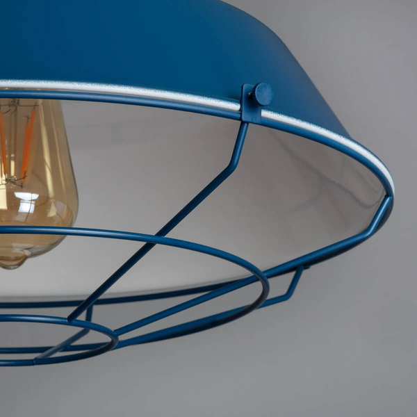 Lampa wisząca metalowa Retro ABR-RRP-N-E27 Abruzzo industrialna niebieski
