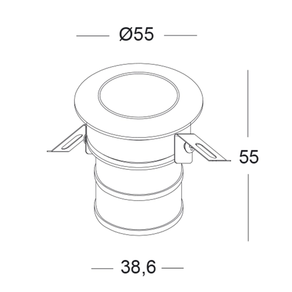 Wpustowa lampka Grund 800101301 Elkim LED 3W 6000K okrągła IP65 aluminium