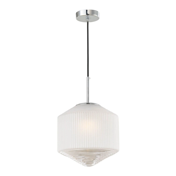 Szklana lampa wisząca NISHA NIS0108 do salonu biały chrom