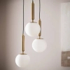 Kulista wisząca lampa Palazzo ABR-LWPAL-3XE27 szklana kule balls białe złote