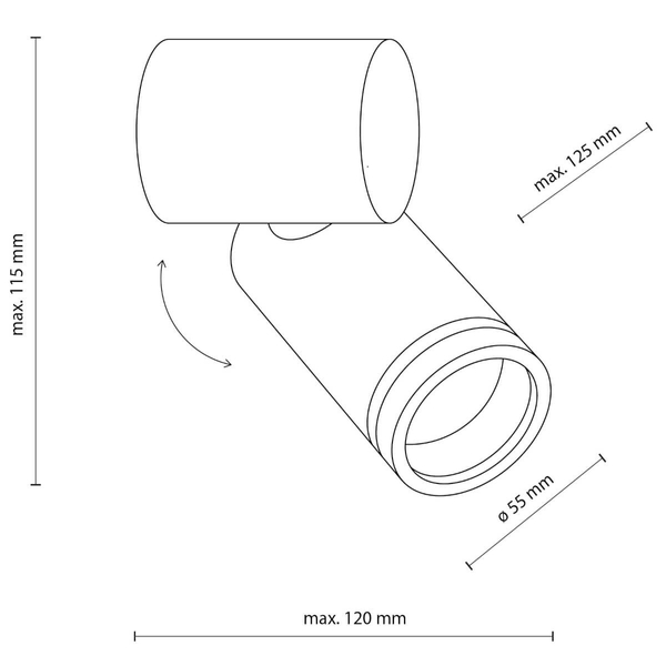 Lampa naścienna do jadalni Jet 5393 loftowa tuba metalowa biała