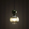 Szklana zwisająca lampa Sophia Green 11145 żebrowana kula zielony