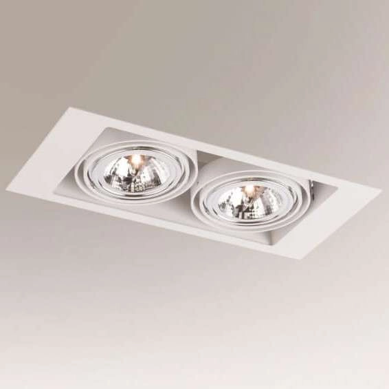 Spot LAMPA sufitowa MUKO 7352 Shilo podtynkowa OPRAWA prostokątna OCZKO do zabudowy WPUST biały