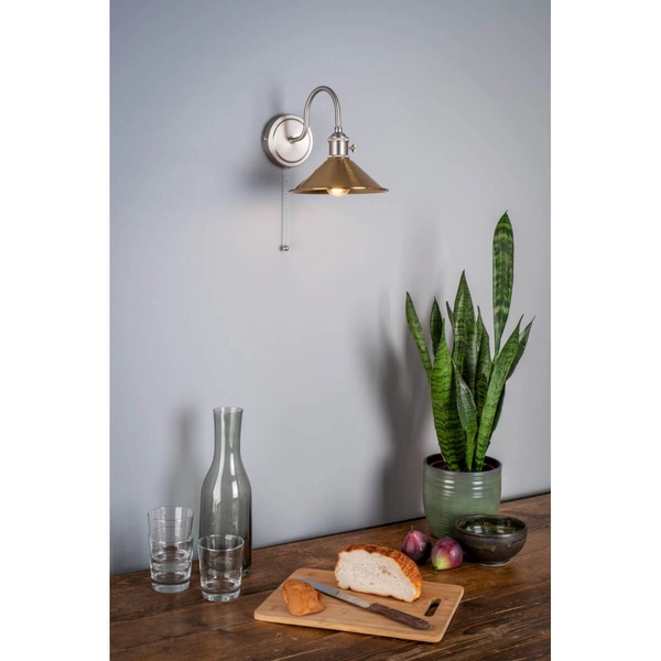 Antyczny kinkiet ścienny Hadano HAD0761-01 Dar Lighting mosiądz chrom