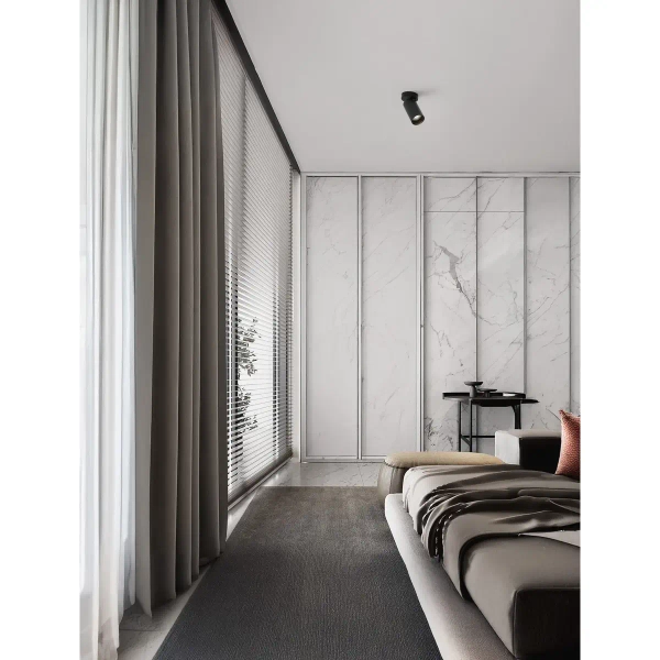 Regulowana lampa sufitowa do salonu CORENZO LE45647 tubka metalowa czarna