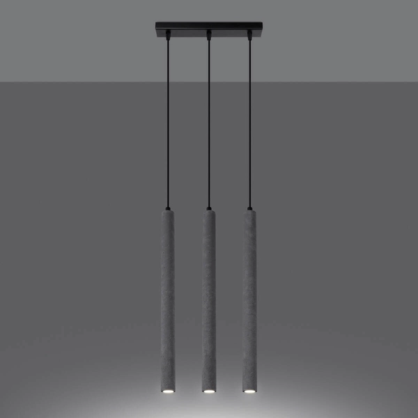 Potrójna lampa wisząca Pastelo SL.1272 do jadalni betonowa szara