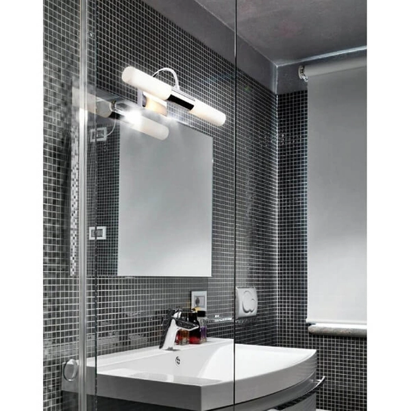 Metalowa lampa ścienna Liliane AZ1297 Azzardo tubka IP44 biały chrom