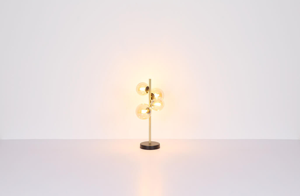Stojąca lampa Riha 56135-4T LED 3,5W 3000K stołowa czarna bursztynowa