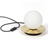 Lampa na stolik Borra BRA122P1 kulista dysk mosiądz biała