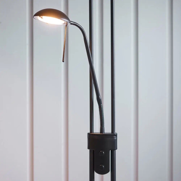 Podłogowa lampa do salonu Rome 107738 regulowana czarna