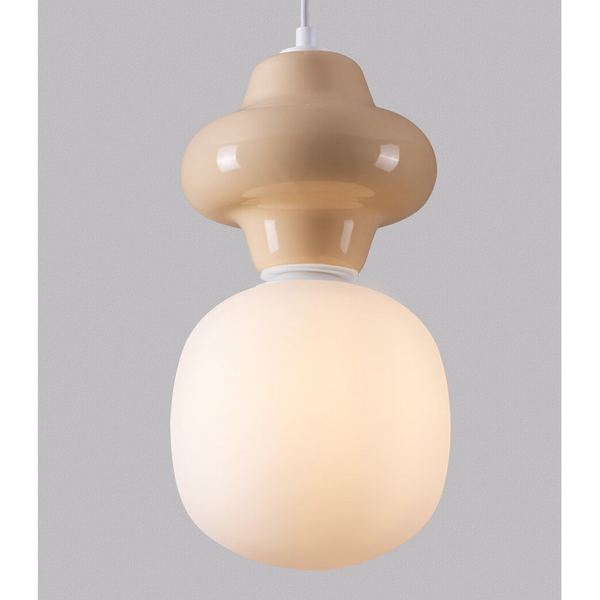 Dziecięca lampa wisząca VILROSA LE44553 szklana biała beżowa