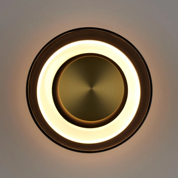 Kinkiet ścienny DONUT ST-5072W złoty dymiony metalowy szklany LED 6W na korytarz