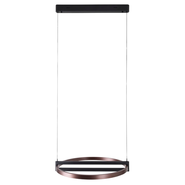 Lampa wisząca Singapur P0552 LED 48W 3000K okrąg czarny drewniany