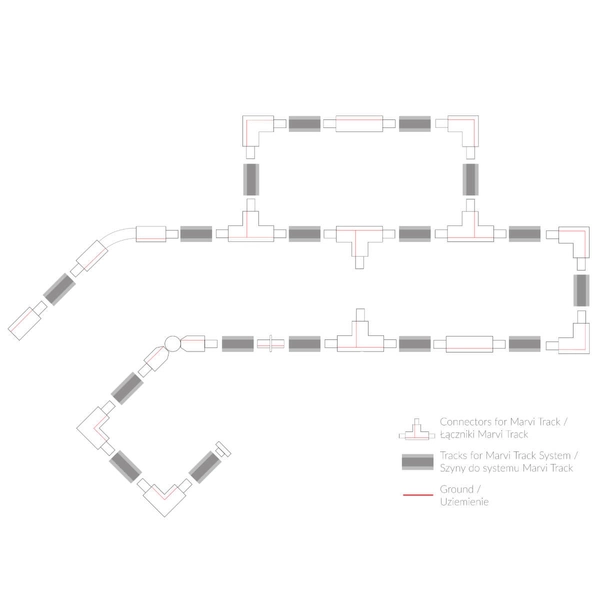 Szynowy łącznik Marvi Track Connector Parallel Long TRL-H1C-CONN-LONG-WH biały