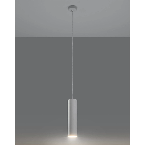 Ceramiczna tuba wisząca SL.0843 lampa do pokoju biała