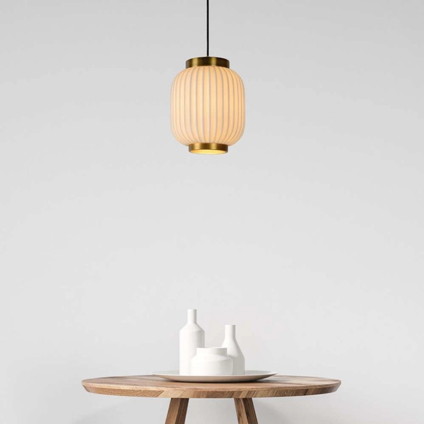 Plisowana LAMPA wisząca GOSSE 13435/01/31 Lucide porcelanowa OPRAWA retro ZWIS angielski biały